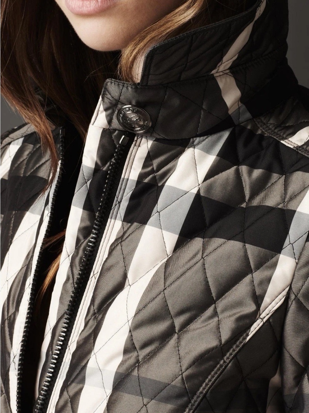 Burberry Quilted Peplum Plaid Jacket - Picture 7 of 8